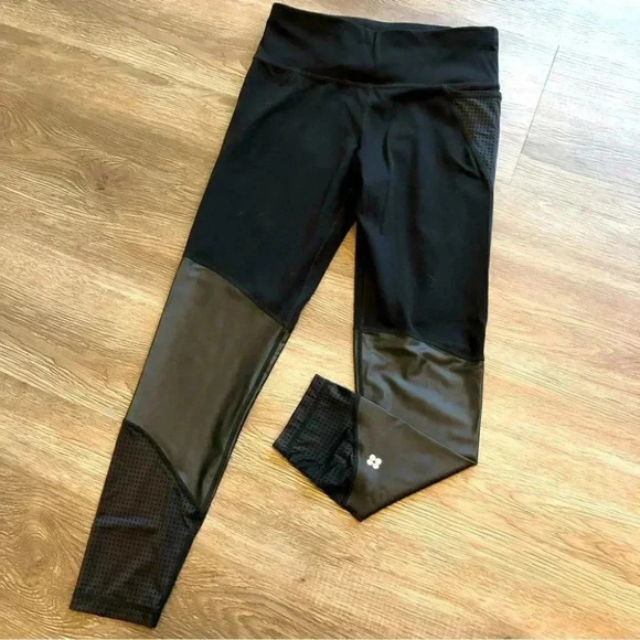 Sweaty Betty Pants - Sweaty Betty Power 7/8 Length Yoga Pants Leggings Panel Black: XS
